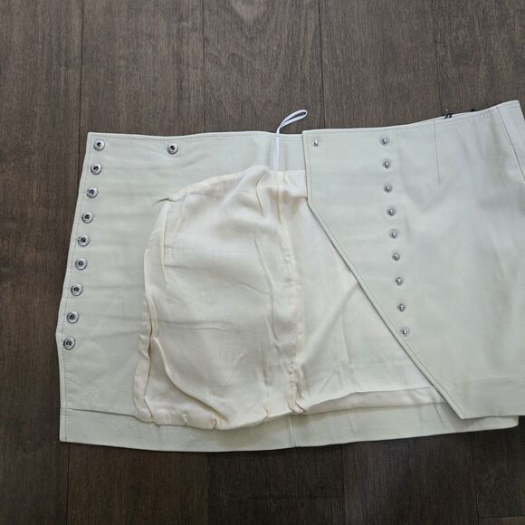 Retrofete Willa Leather Mini Skirt Size M NEW - Picture 6 of 10
